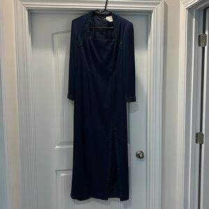 Landa size 14 Fitted Blue/Sequin Form fitting Evening Gown